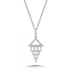 Pave Diamond and Baguette Kite Pendant