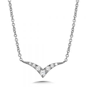 Delicately Curved Diamond Necklace