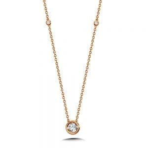 Bezeled Diamond Star Solitaire Pendant