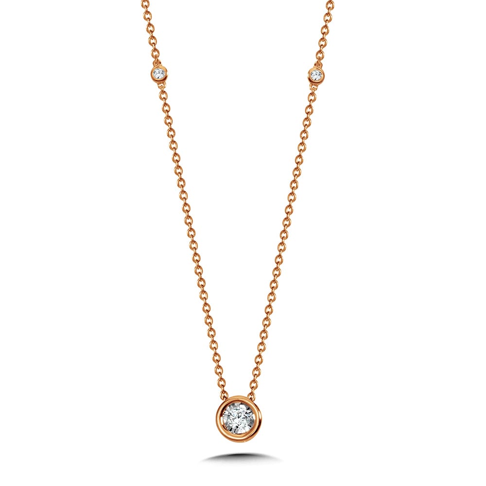 Bezeled Diamond Star Solitaire Pendant
