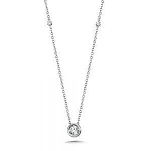 Bezeled Diamond Star Solitaire Pendant