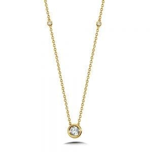 Bezeled Diamond Star Solitaire Pendant