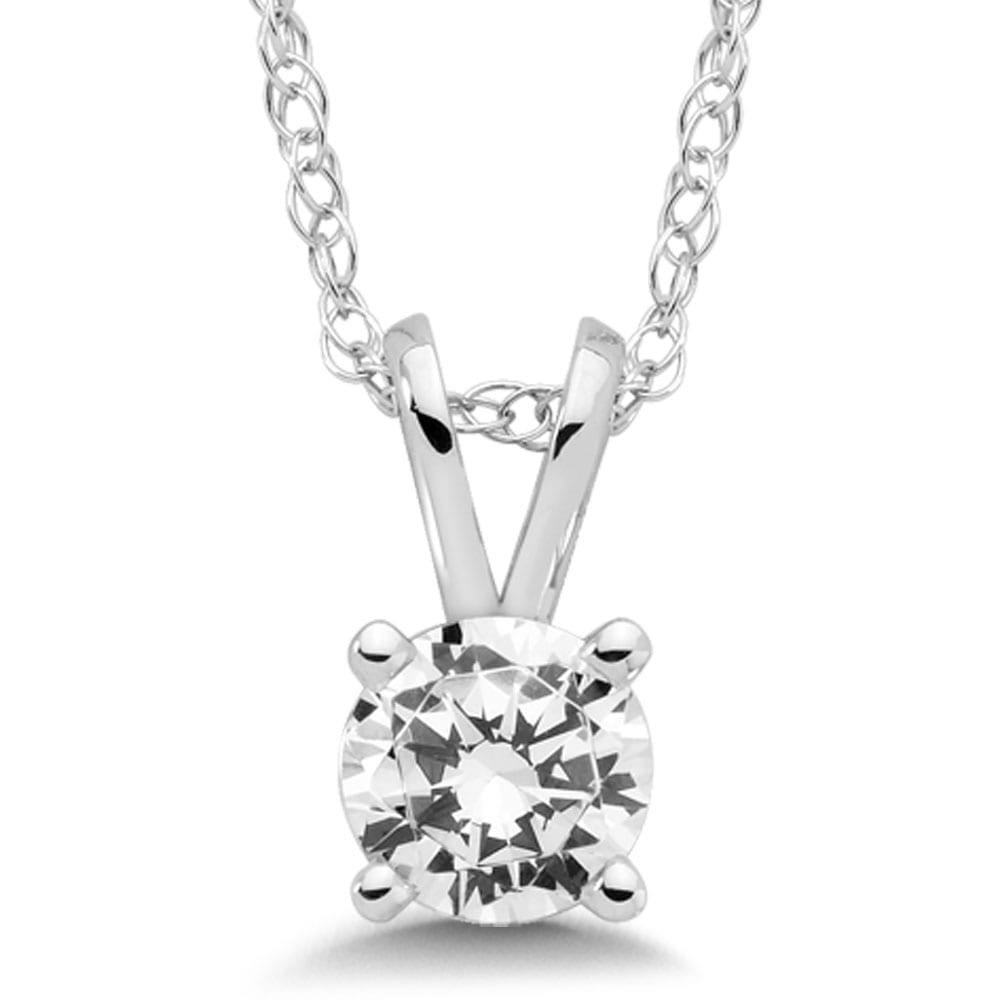 Four Prong Diamond Necklace