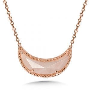 14K Rose Gold Plated Sterling Silver Moon Pendant