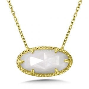 14K Yellow Gold Plated Sterling Silver Oval Pendant