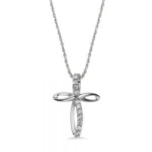 Diamond Cross Infinity Necklace