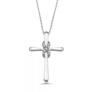 Diamond Cross Infinity Necklace