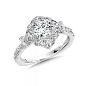 Cushion-Shaped Halo Engagement Ring