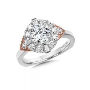 Winged Halo Diamond Engagement Ring