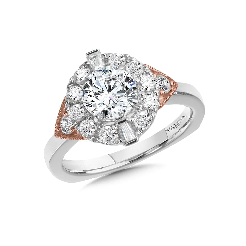 Winged Halo Diamond Engagement Ring