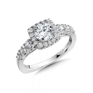 Cushion-Shaped Halo Diamond Engagement Ring