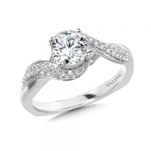 Spiral Pave Diamond Engagement Ring