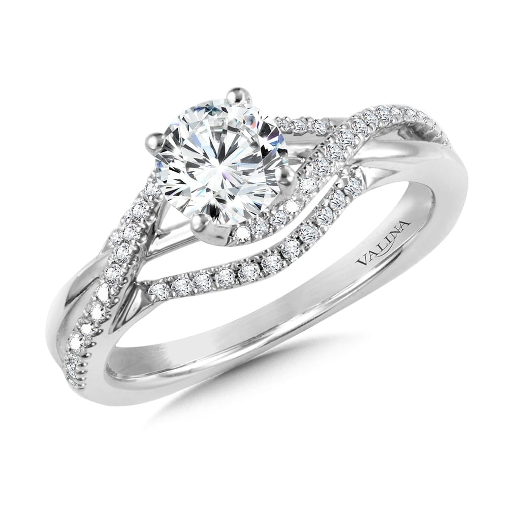 Spiral Diamond Engagement Ring