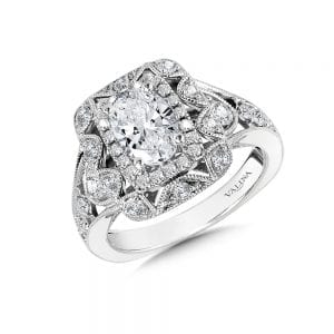 Vintage Double Halo Diamond Engagement Ring