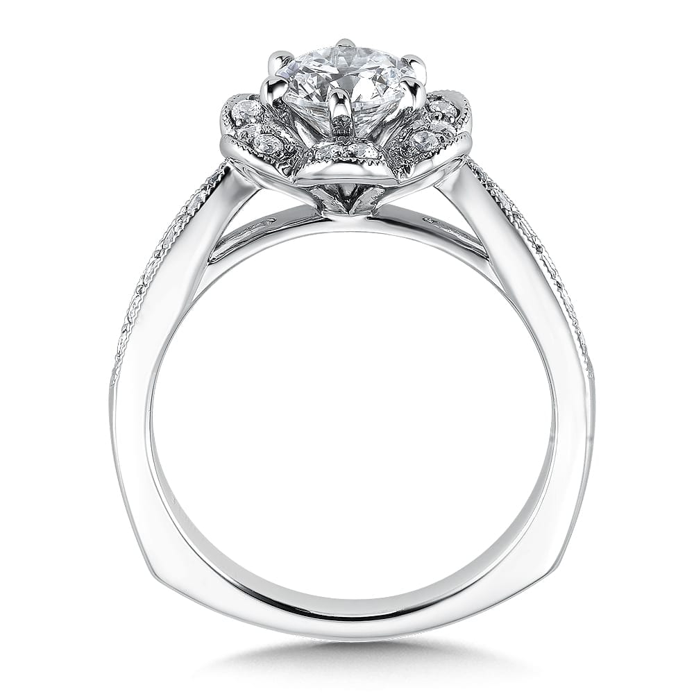 Floral Shape Halo Diamond Engagement Ring - Image 2