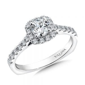 Cushion Shape Halo Diamond Engagement Ring