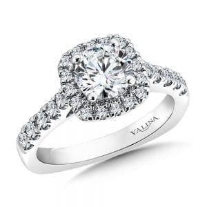 Cushion Shape Halo Diamond Engagement Ring