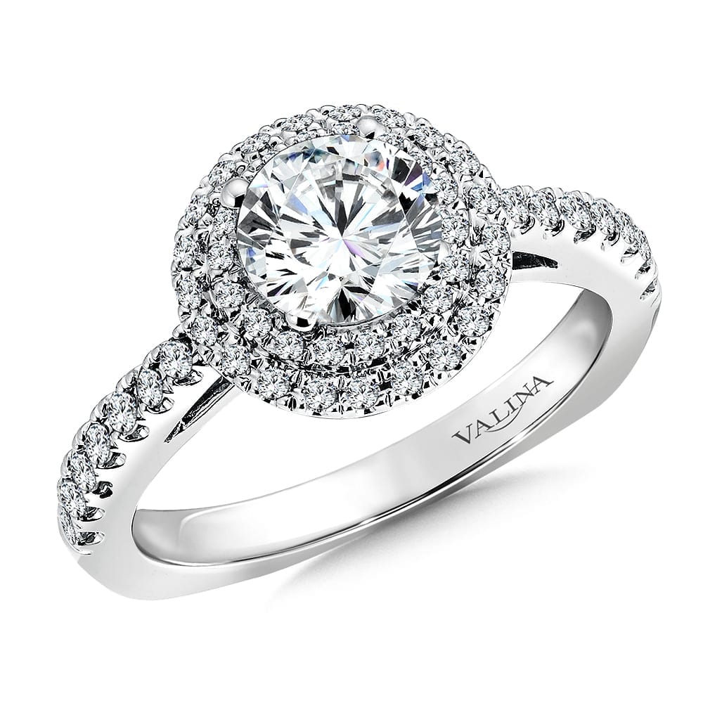 Double Halo Diamond Engagement Ring