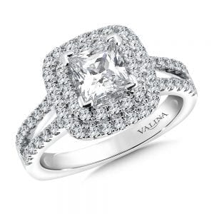 Princess Cut Double Halo Engagement Ring