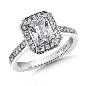 Halo Style Emerald Cut Engagement Ring