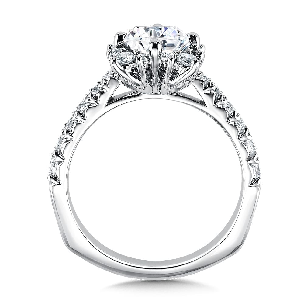 Floral Shape Halo Diamond Engagement Ring - Image 2