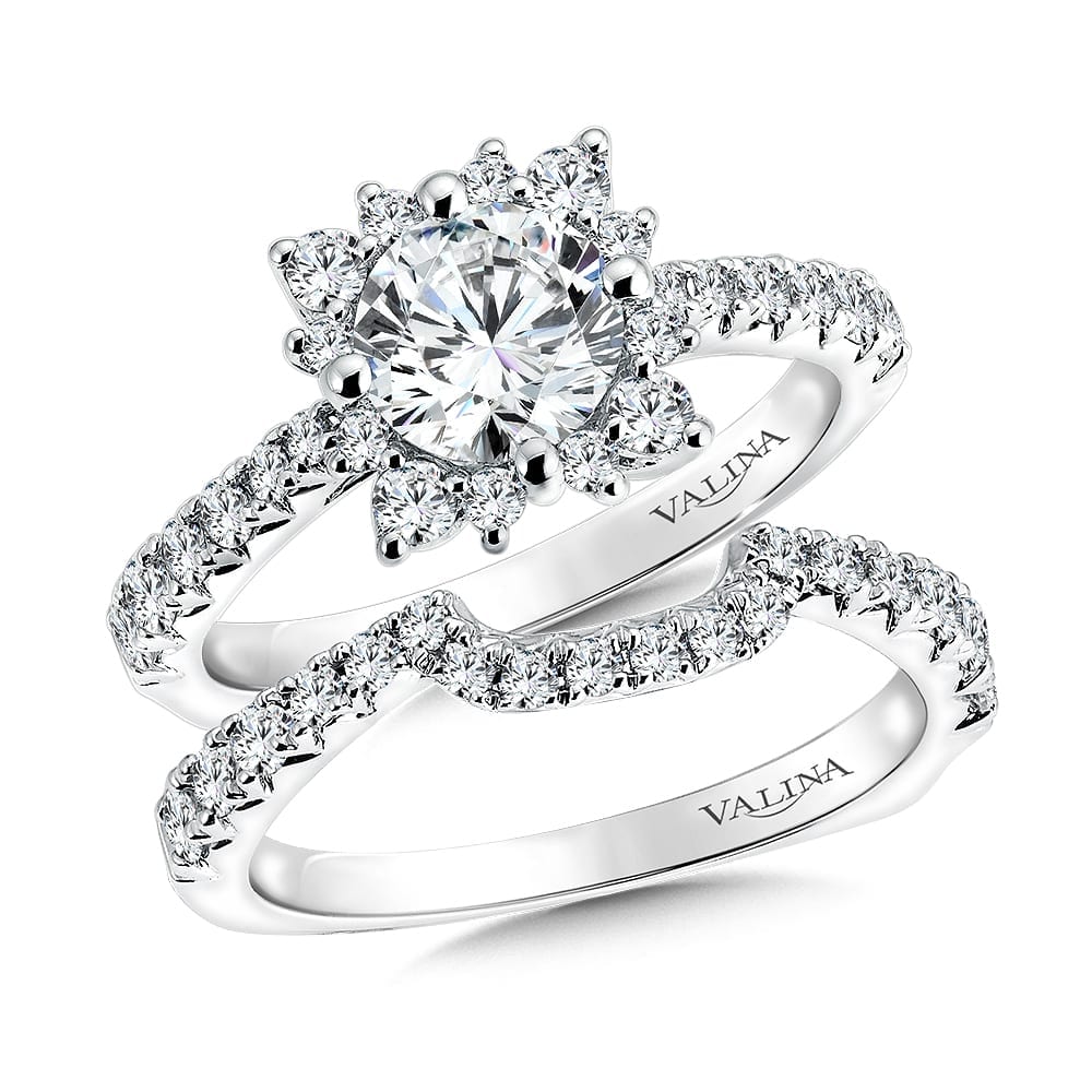 Floral Shape Halo Diamond Engagement Ring - Image 3