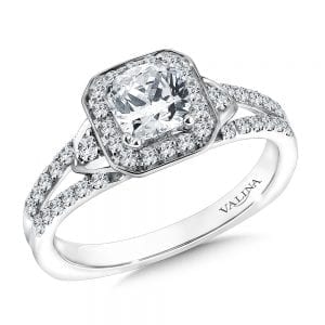 Halo Style Cushion Cut Engagement Ring