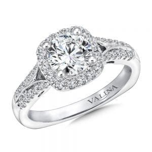 Cushion Shape Halo Diamond Engagement Ring