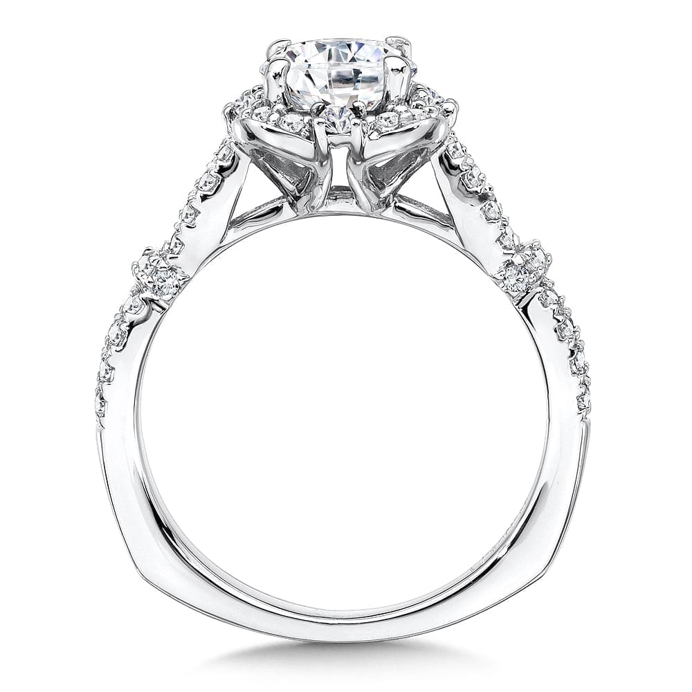 Floral Shape Halo Diamond Engagement Ring - Image 2