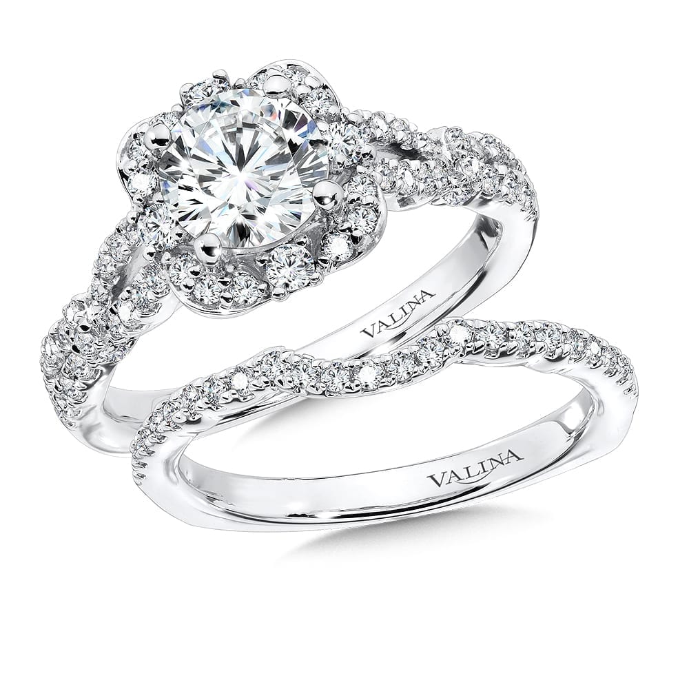 Floral Shape Halo Diamond Engagement Ring - Image 3