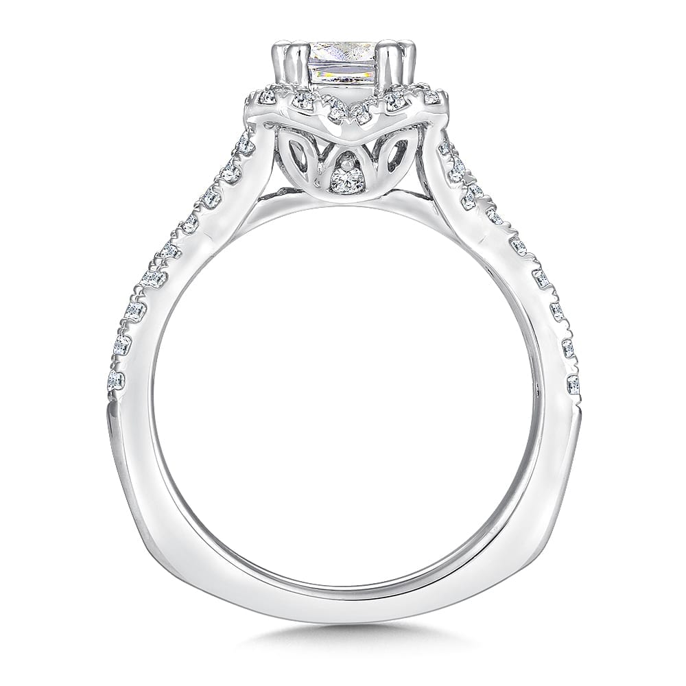 Floral Shape Halo Diamond Engagement Ring - Image 2
