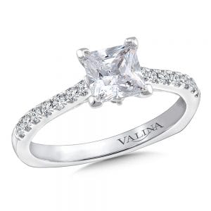 Princess-Cut Straight Diamond Engagement Ring