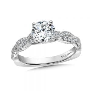 Criss Cross Straight Diamond Engagement Ring