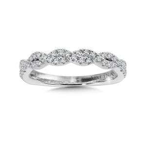 Diamond Criss Cross Wedding Band