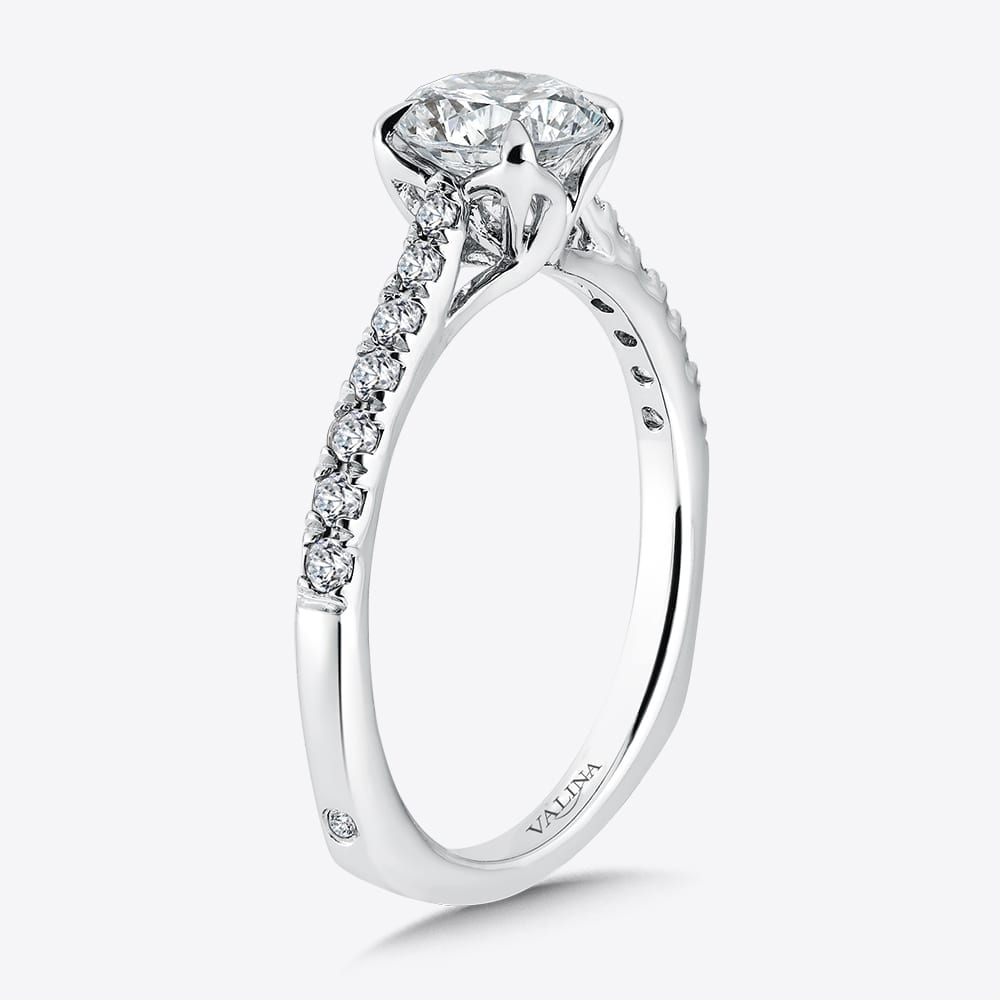 Solitaire Engagement Ring with Side Stones - Image 2