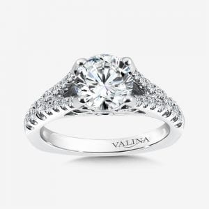 Diamond Split Shank Engagement Ring