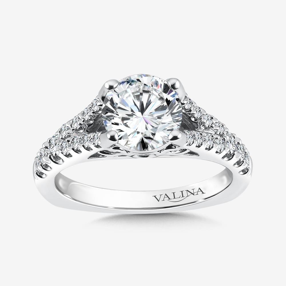Diamond Split Shank Engagement Ring
