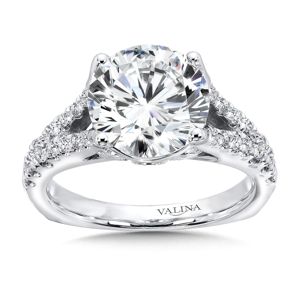 Diamond Split Shank Engagement Ring
