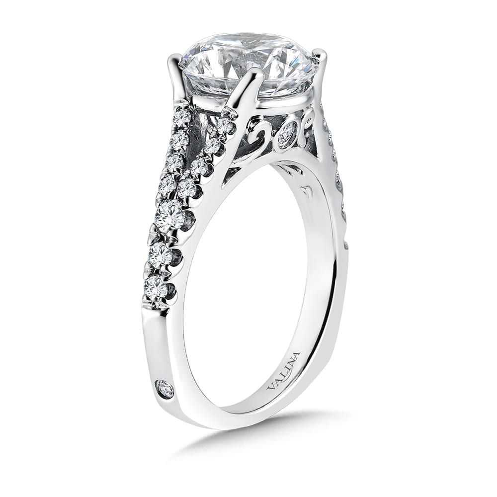 Diamond Split Shank Engagement Ring - Image 2