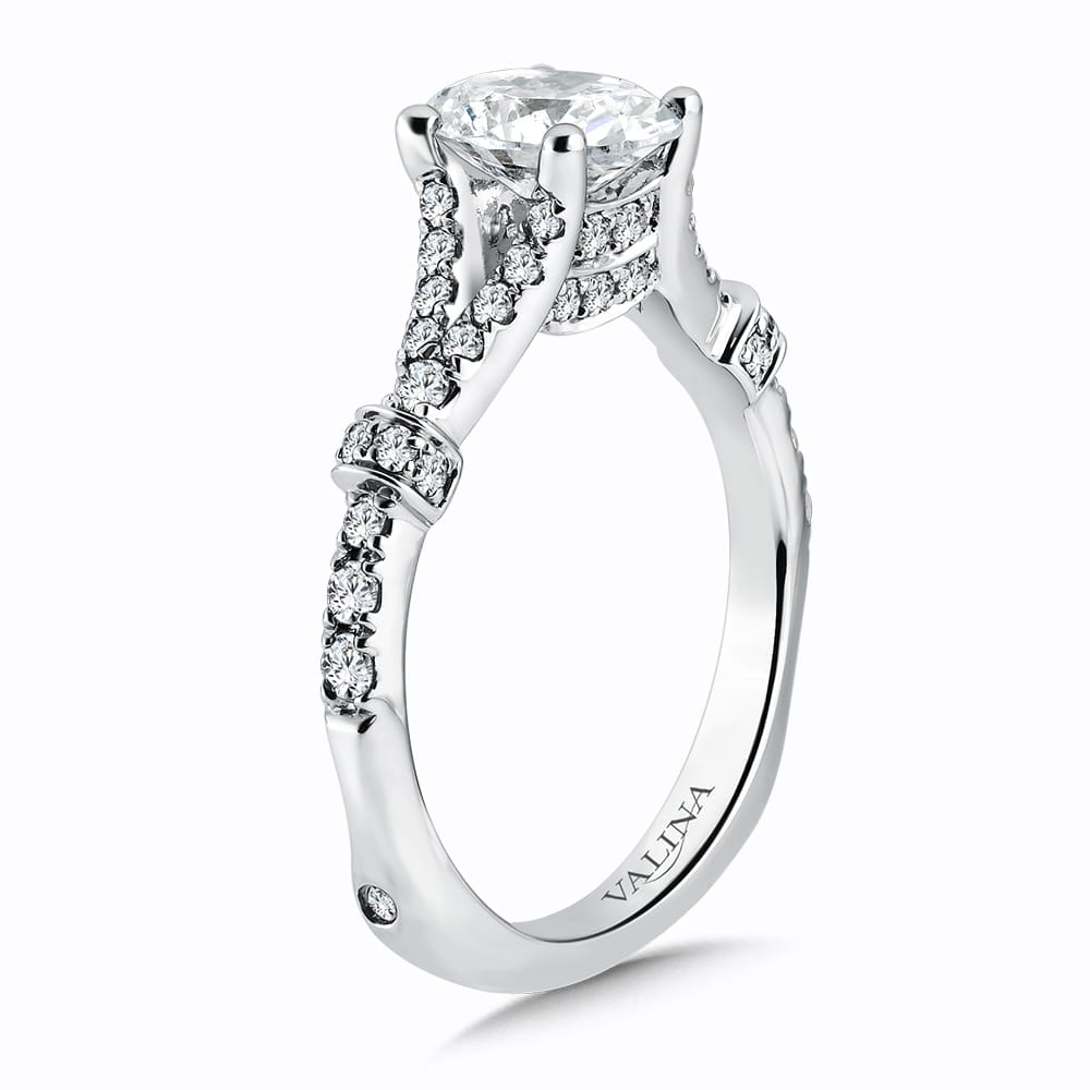 Oval Center Split Shank Engagement Ring - Image 2