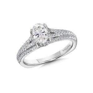 Oval Center Split Shank Engagement Ring