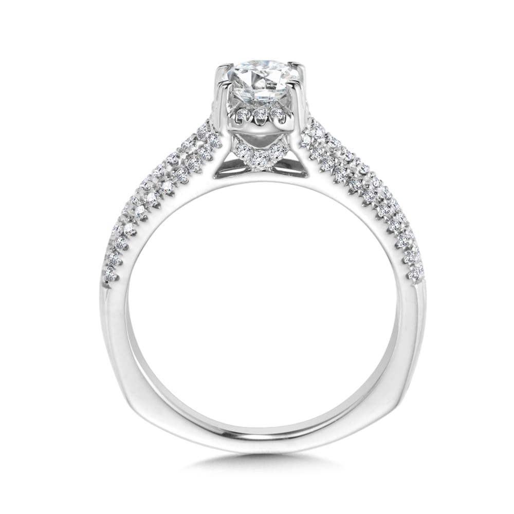 Oval Center Split Shank Engagement Ring - Image 2