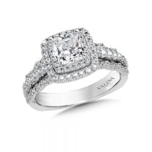 Cushion Halo Engagement Ring