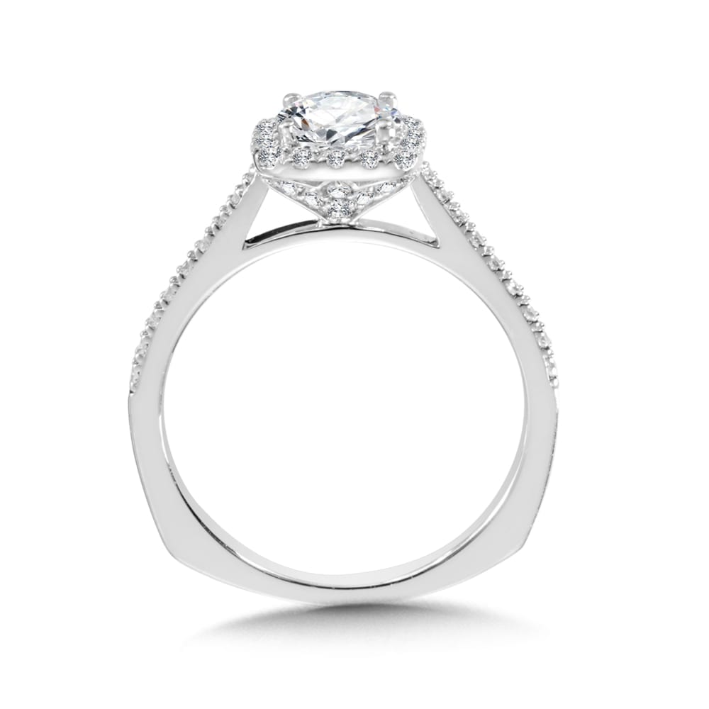 Diamond Halo Engagement Ring Mounting - Image 2
