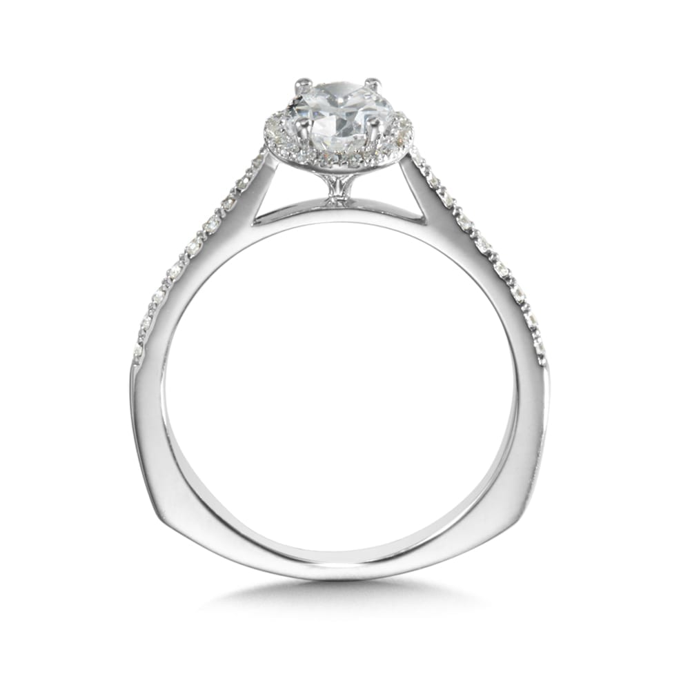 Diamond Halo Engagement Ring Mounting - Image 2