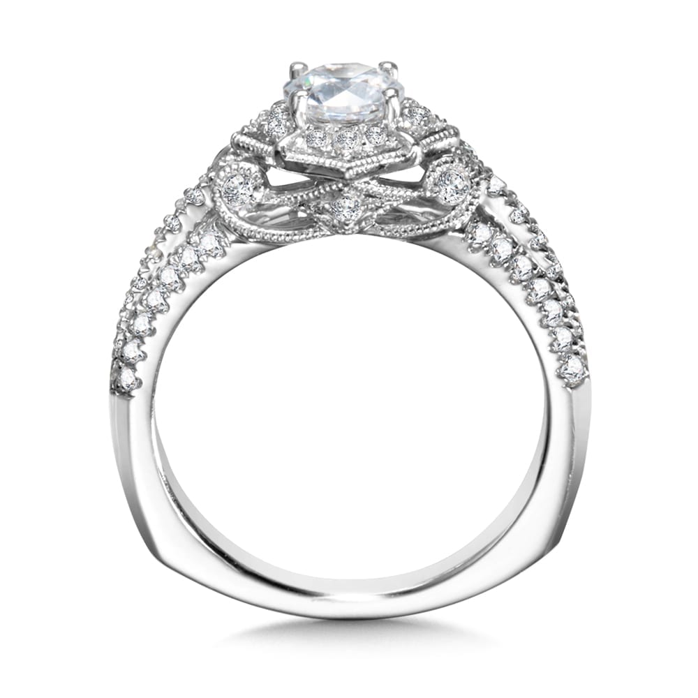 Diamond Halo Engagement Ring - Image 2