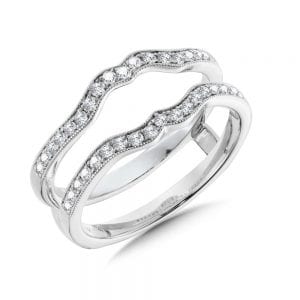 14K White Gold Diamond Ring Guard