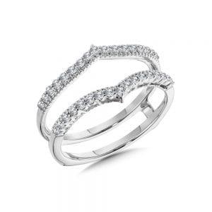 14K White Gold Diamond Ring Guard