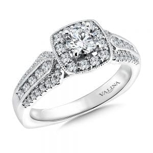 Cushion Shape Halo Diamond Engagement Ring