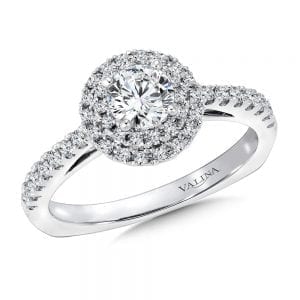 Round Double Halo Diamond Engagement Ring